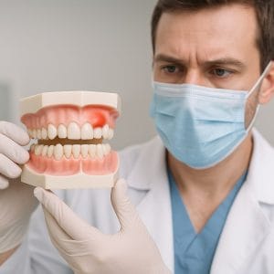 diş apse tedavi fiyatları için hazırlanmış diş apsesini gösteren klinik ortamında görsel